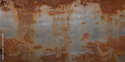 Cuadro en lienzo Rusty corroded metal surface texture, industrial decay background, oxidized stee
