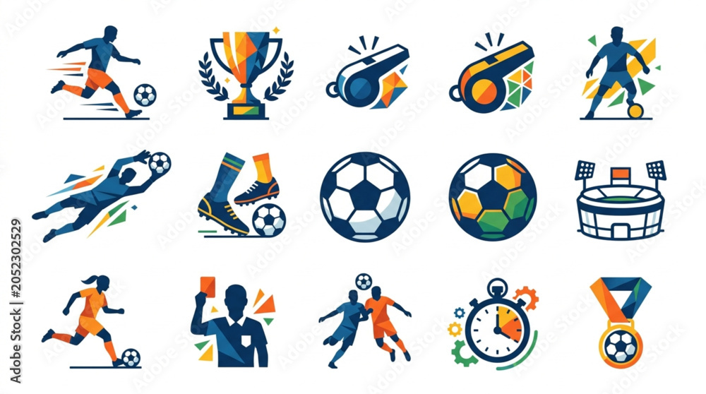 Fototapeta premium Soccer Sports Icons Collection.