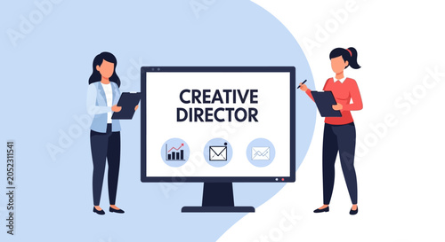 Creative Director Reviewing Ideas for Innovative Visual Strategy in a Modern Business Setting