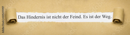 Tableau sur toile Das Hindernis ist nicht der Feind. Es ist der Weg.