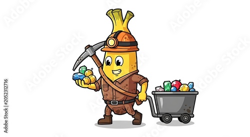 Cartoon character driving a delivery truck.