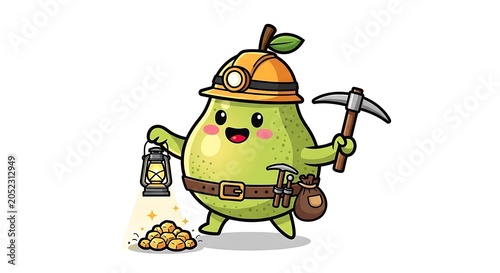 Cartoon character riding a green motorcycle.