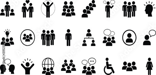A diverse group of people with various disabilities and abilities are standing and interacting in a modern city environment with global connections.