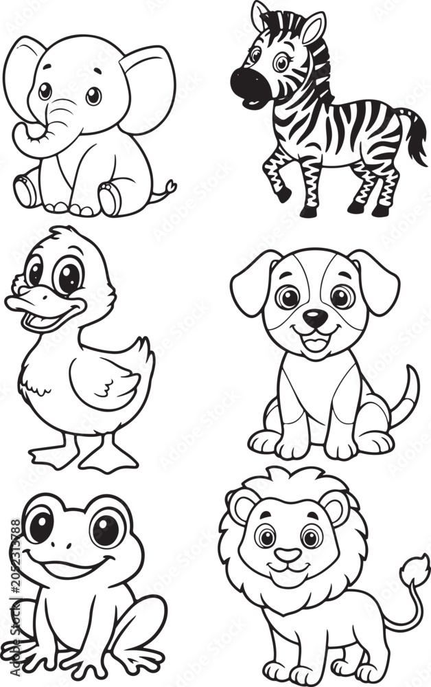 Obraz premium Animal silhouette icon set vector collection isolated on white.