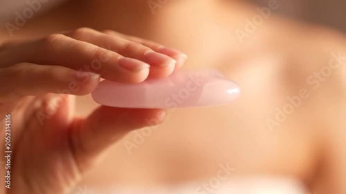 Hand Touching Soft Surface Beauty Stone