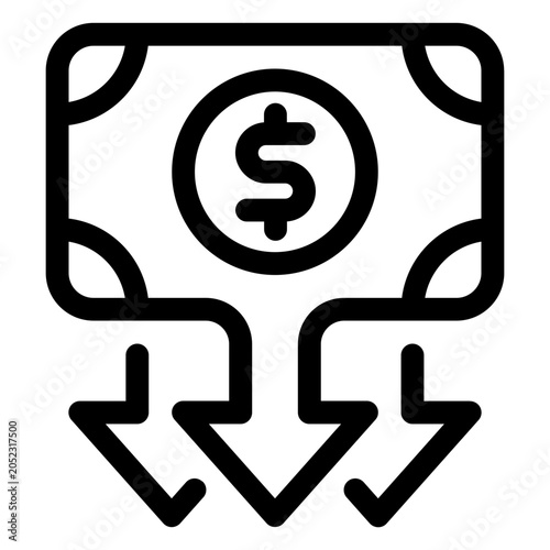 Currency Depreciation Inflation Banknote Icon