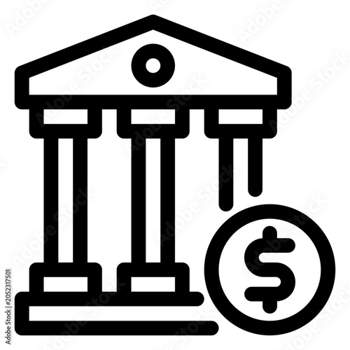 Bank Crisis Financial Default Icon