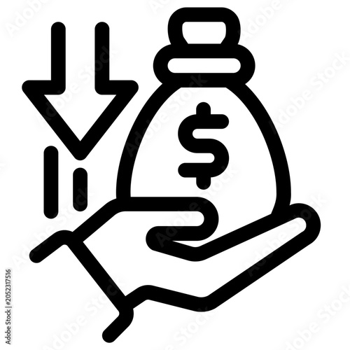 Financial Loss Bailout Hardship Icon
