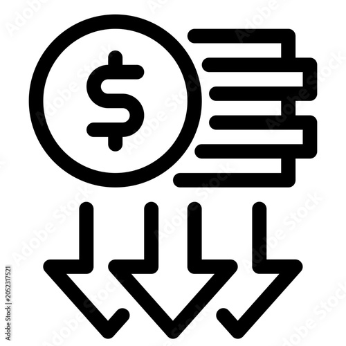 Financial Drop Economic Loss Icon