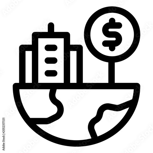 Global Economic Crisis World Icon