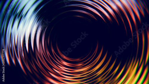 Golden ripple rings forming abstract circular light background.
