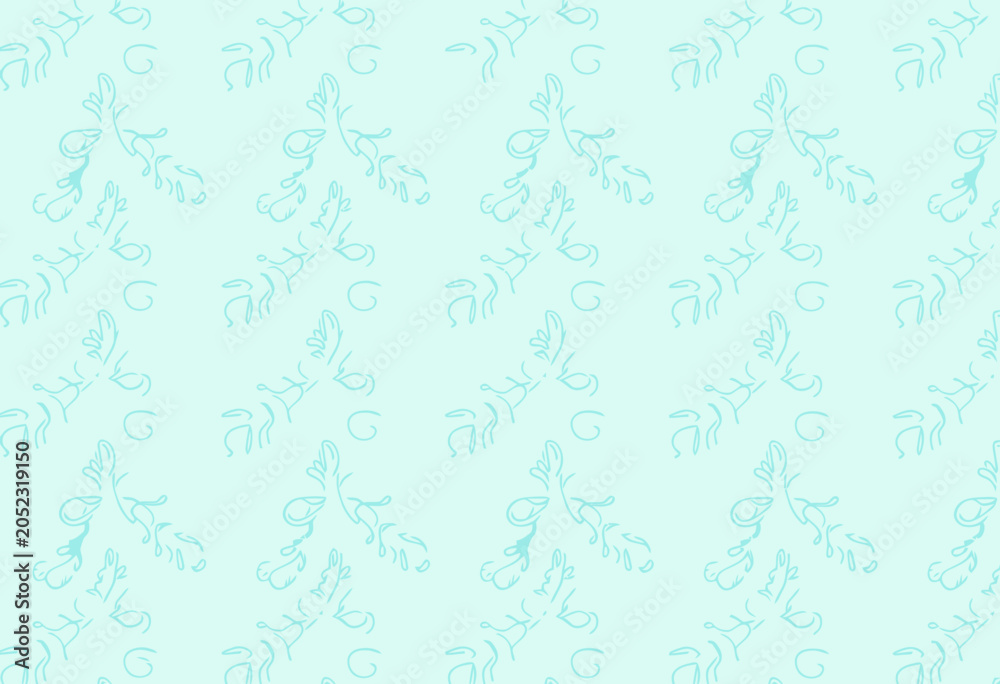 Obraz premium Delicate Floral Pattern on Light Blue Background.