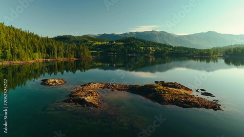 Aerial Landscape of Remote Wilderness in Norway