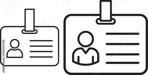 Identification badge icon silhouette vector set isolated