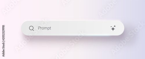 AI Prompt Search Bar Interface With Sparkle Icon On Soft Pastel Background