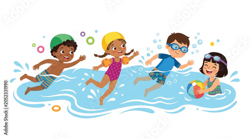 children playing in the water