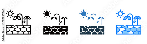 Photos Drought icon multiple style vector illustration