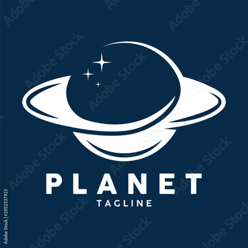Abstract planet logo vector icon illustration design.