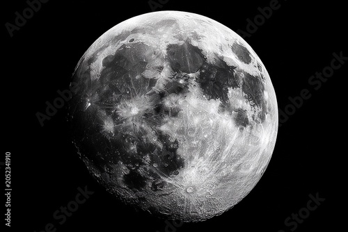 Illuminated Beauty of the Moon in Stunning Black and White Contrast Generative AI