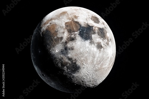 Majestic Moon Glows Brightly in the Dark Canvas of the Night Sky Generative AI