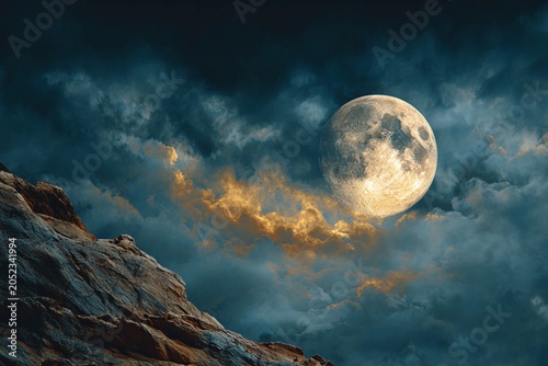 Moonlit Night Reveals Shadows and Wonder in a Quiet Landscape Generative AI