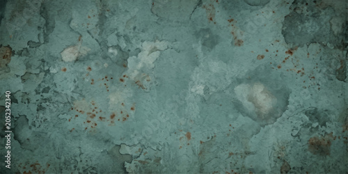 Schilderij op canvas An aged, weathered texture with a patina of verdigris and rust, resembling aged metal or oxidized stone, creating a rustic and vintage background