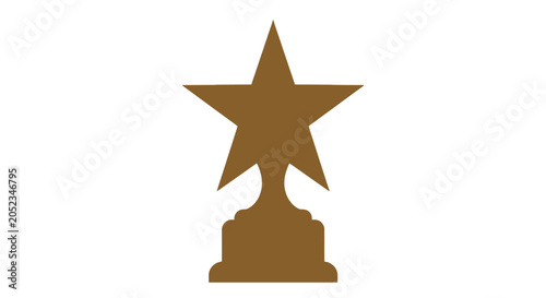 Fotografía Golden star trophy silhouette on a white background