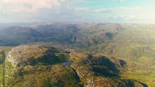 Aerial Landscape of Remote Wilderness in Norway
