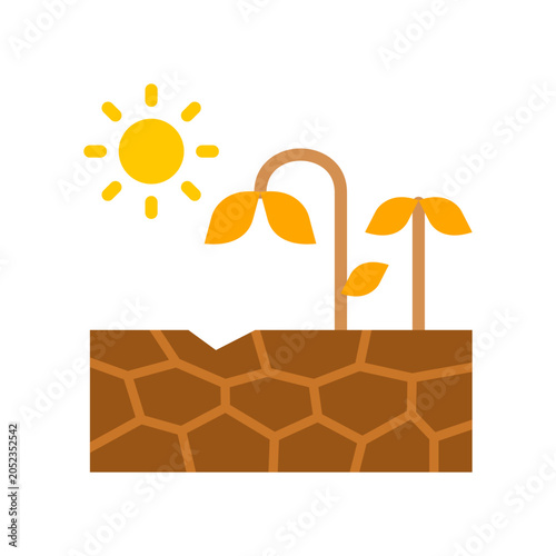 Drought flat color icon