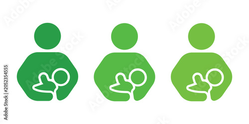 Breastfeeding Support Icon Set with Mother and Baby Nursing Symbol Healthcare Illustration – isolated, transparent, png, suitable for maternity clinic, parenting app, lactation education, healthcare d