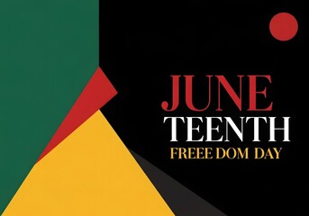 Juneteenth Freedom Day Bold Geometric Design with Pan African Color Blocks