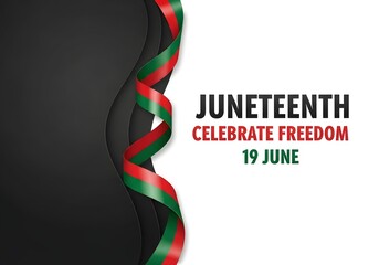 Juneteenth Celebrate Freedom 19 June with Ribbon Design
