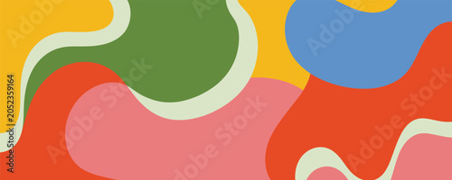 Abstract colorful wavy background with fluid organic shapes