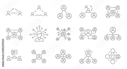 Collection of various teamwork and communication icons.