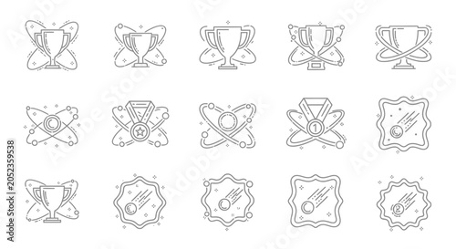 Collection of various award icons and badges.