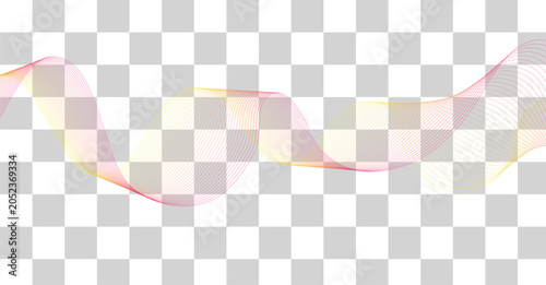 Fotografie Abstract soft warm light trails forming four distinct wavy and looped lines with