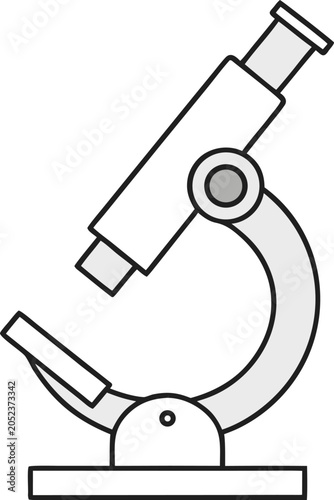 Tablou pe pânză microscope with eyepiece and stage line art vector illustration on transparent b