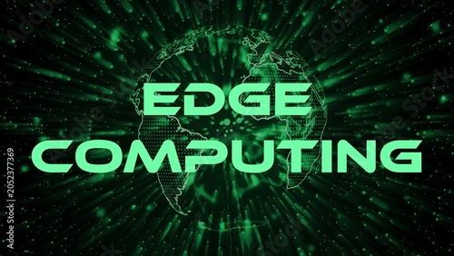 Edge Computing Text Overlay on Digital Earth Globe animation animated motion graphics