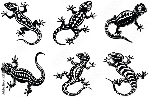 Tableau sur toile lizard silhouettes