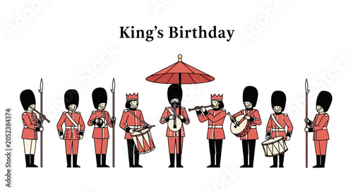 Vászonkép Royal guards marching band for the kings birthday celebration