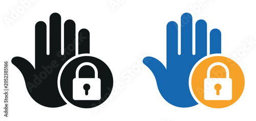 Restricted Area Icon Collection Featuring Flat Line and Filled Styles, Prohibition and Hazard Boundary Graphics, Controlled Access Warning Symbols and Safety Regulation Signage