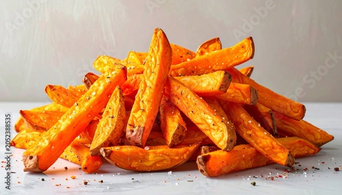 Isolated Pile of Sweet Potato Fries