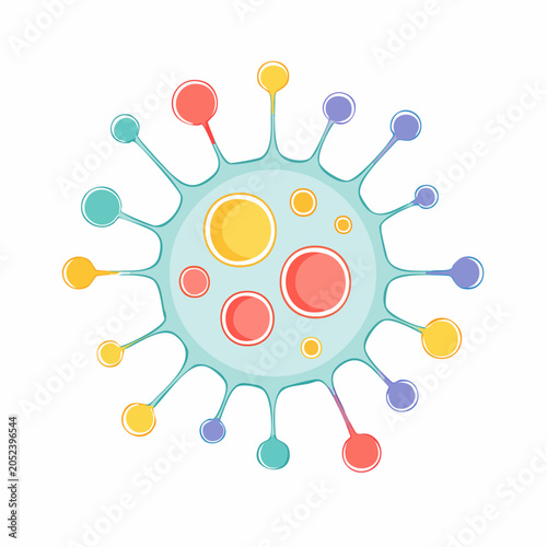 Stylized Illustration of a Coronavirus Particle