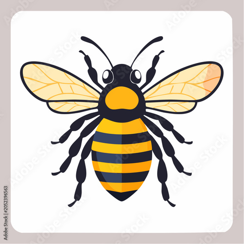 Stylized Illustration of a Honey Bee