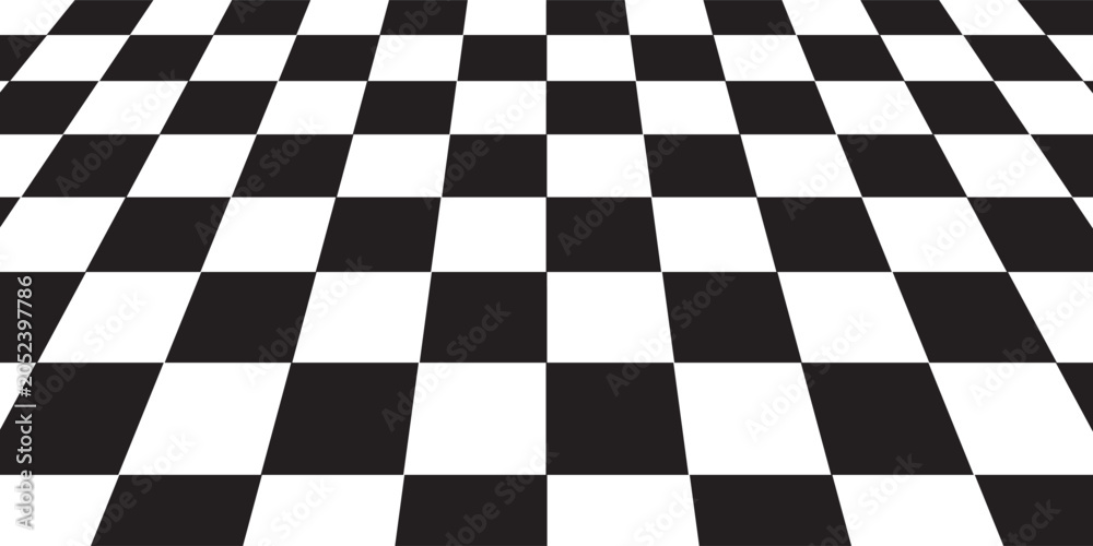 Obraz premium Checkered Pattern Background with 3D Perspective Effect