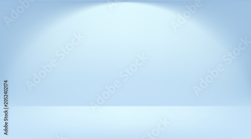 Blue elegant gradient bg studio setting with minimalist platform. Vector background soft cyan lighting, and clean space for luxury brand displays and contemporary design mockups