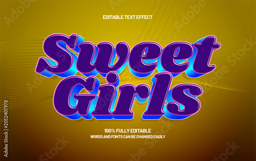 Sweet Girls Editable Text Effect - Stylish Feminine Typography for Fashion and Lifestyle Design