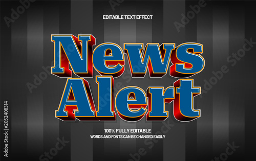 News Alert Editable Text Effect - Professional Typography for Media and Broadcasting Design
