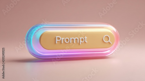 Colorful 3D button with the word 