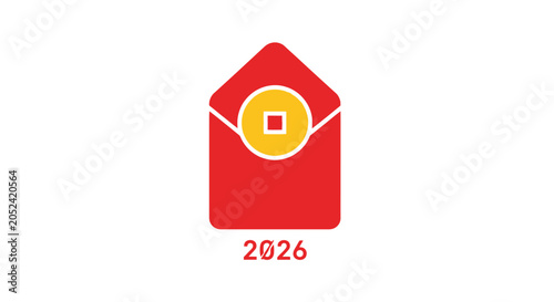Red envelope with a coin inside.